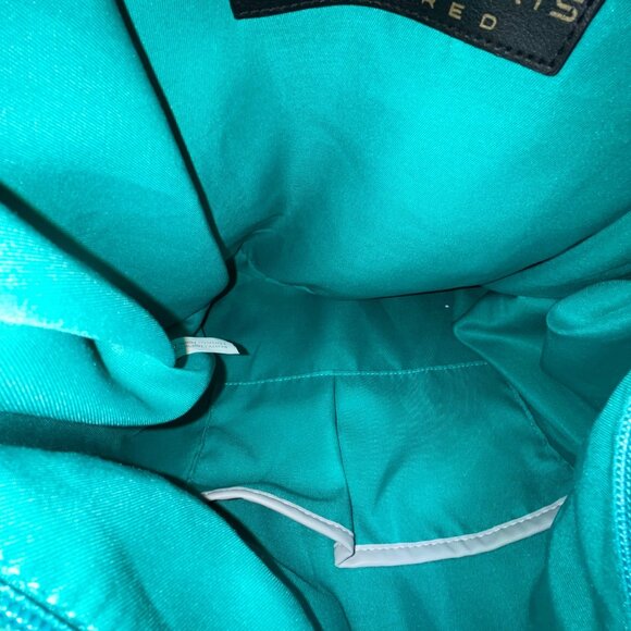 Sondra Roberts Women’s Green Aqua Croc-Embossed W Knot Detail Satchel Hobo Bag - Picture 7 of 13